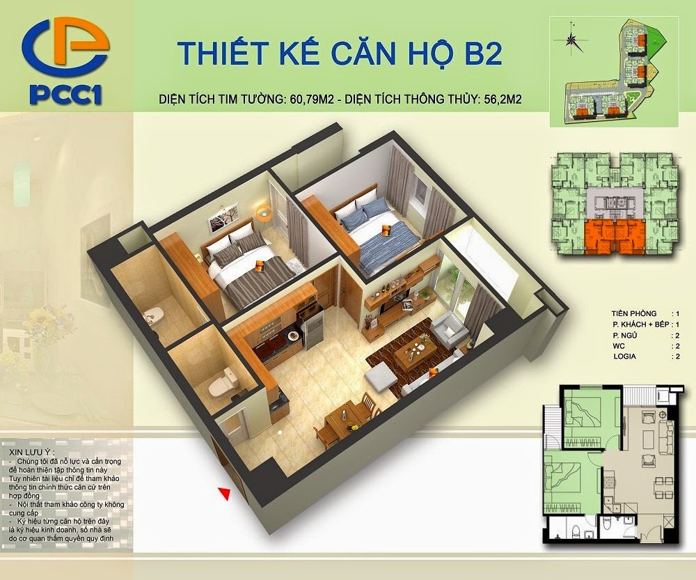 Bán gấp Căn hộ 67m2 2PN 2WC tại PCC1 Complex – Tháng 10-2024