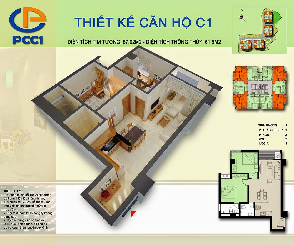 Bán gấp Căn hộ 67m2 2PN 2WC tại PCC1 Complex – Tháng 10-2024