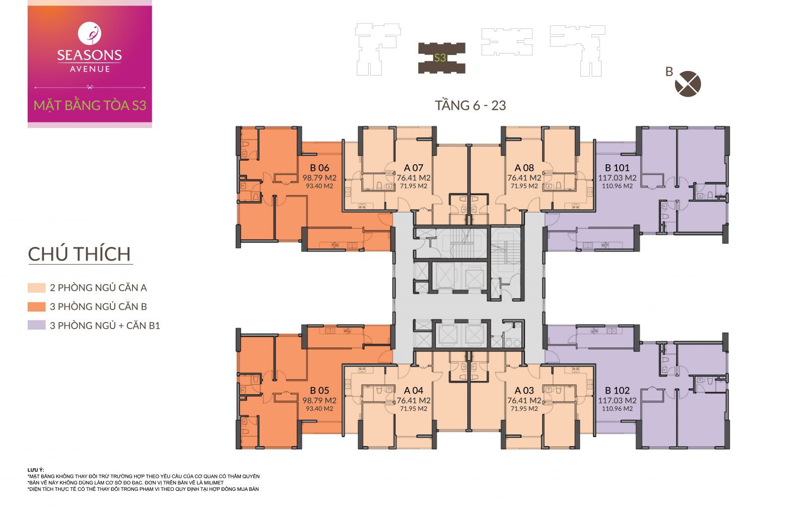 Chính chủ cần bán căn hộ 3PN Seasons Avenue – 116m2 căn góc hướng mát giá 6,1 tỷ