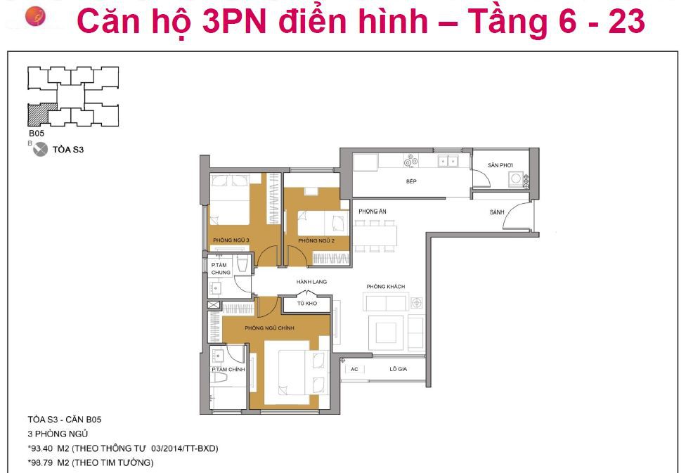 Chính chủ cần bán căn hộ 3PN Seasons Avenue – 116m2 căn góc hướng mát giá 6,1 tỷ